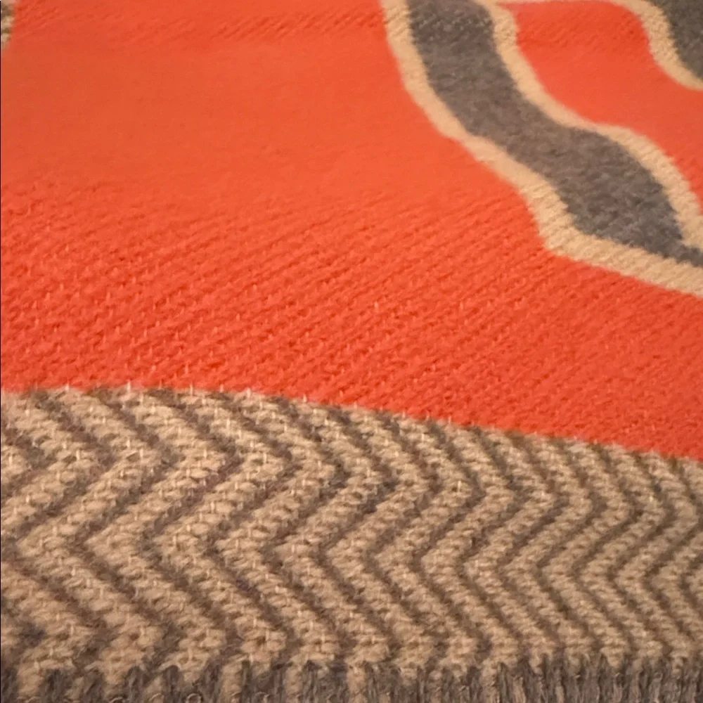 NEW Anthropologie Faribault Monogram D Wool Blend Throw Blanket